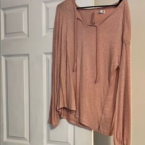 Pink Ribbed Knit Sweater